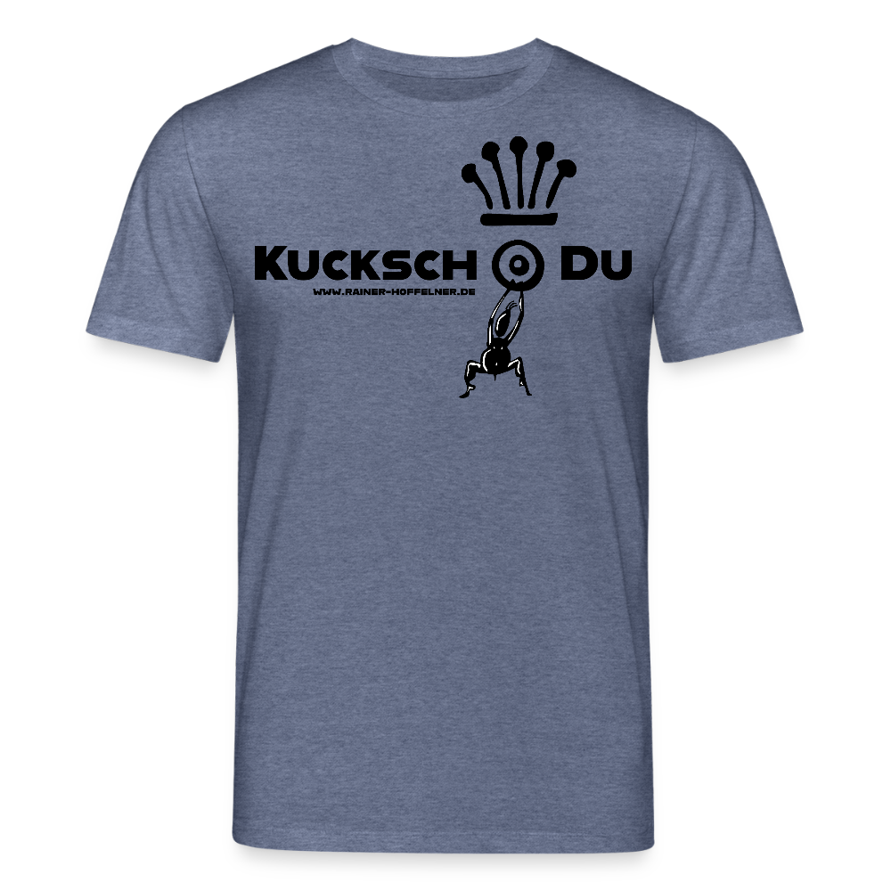 Unisex Bio-T-Shirt mit KUCKSCH DU PRINT - Dunkelblau meliert