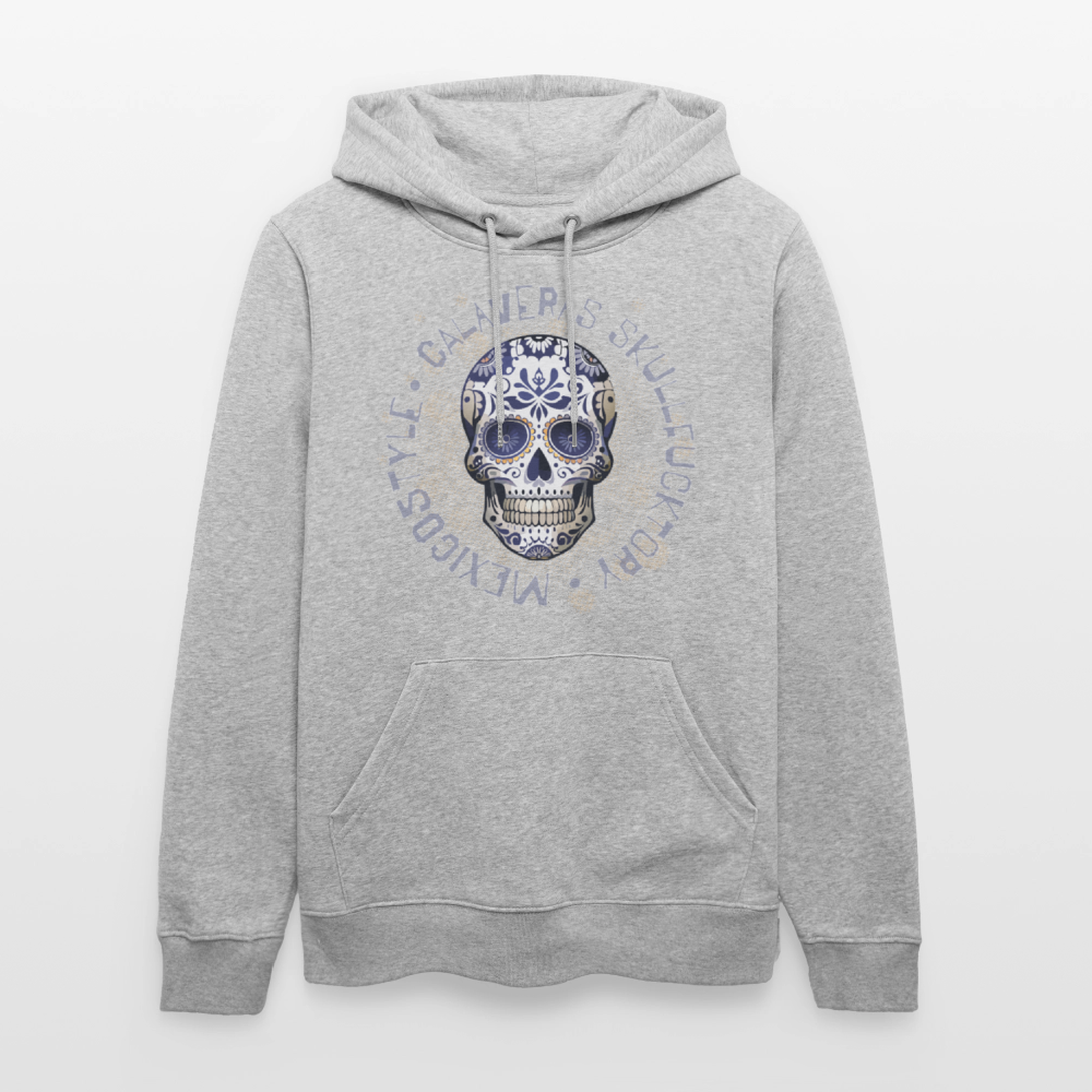 Unisex Hoodie mit CALAVERAS SKULL PRINT - Grau meliert