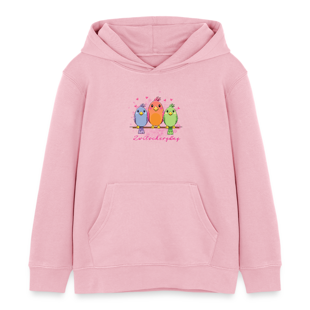 MNJS KIDS Bio-Hoodie mit ZWITSCHERGÄNG PRINT - Hellrosa