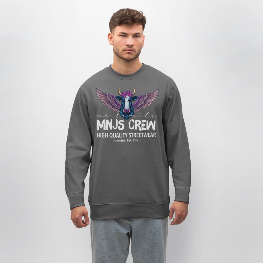Unisex Bio-Sweatshirt mit MNJS CREW no limits PRINT - Anthrazit