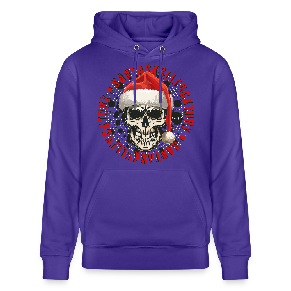 Unisex Bio-Hoodie mit SANTASKULL FUCKTORY PRINT - Purple Love