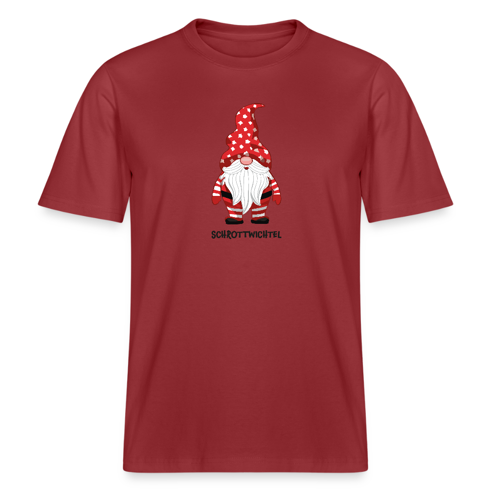 Unisex Bio-T-Shirt mit SCHROTTWICHTEL PRINT - Erdrot