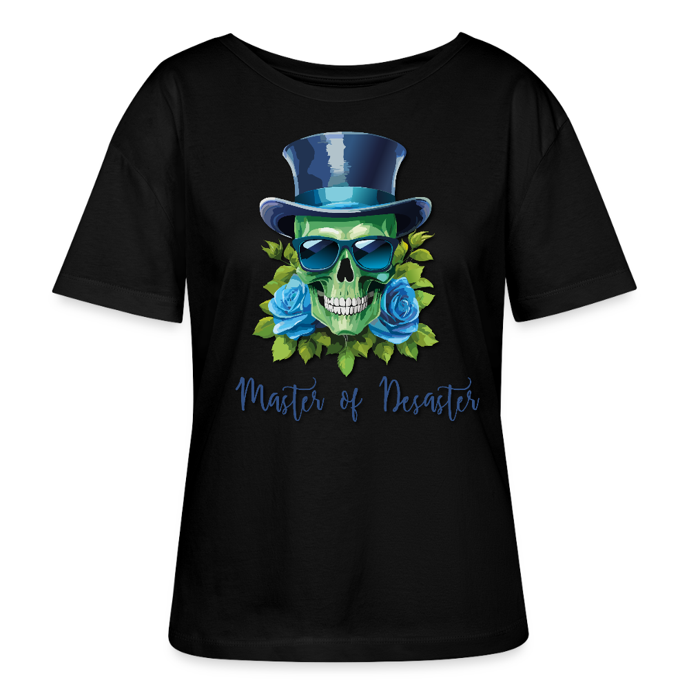 Frauen T-Shirt mit MASTER OF DESASTER SKULL PRINT - Schwarz
