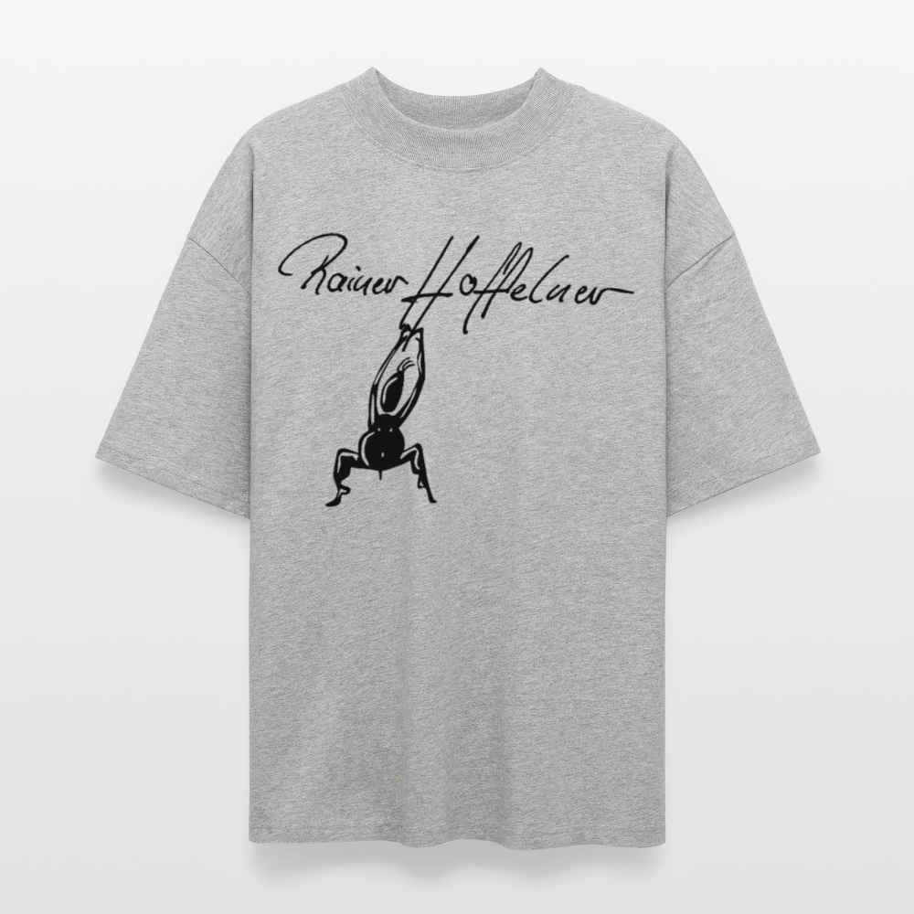 Oversized Unisex T-Shirt mit TUSCHEMÄNNCHEN PRINT - Grau meliert