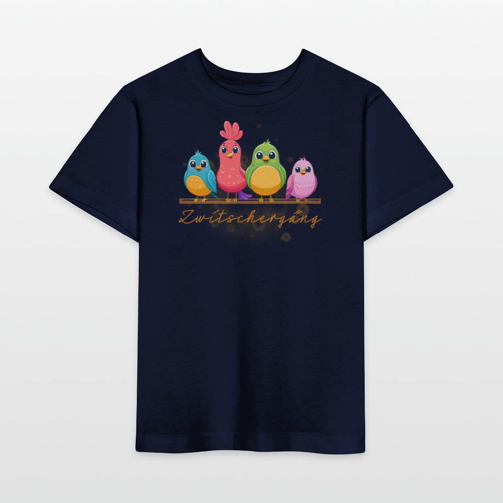 Kinder T-Shirt MINI mit Zwitschergäng Print - Navy