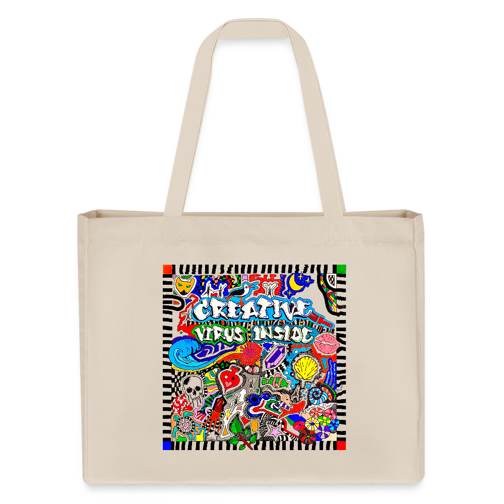 Recycelter Shopping Bag mit CREATIVE VIRUS INSIDE PRINT - Naturweiß