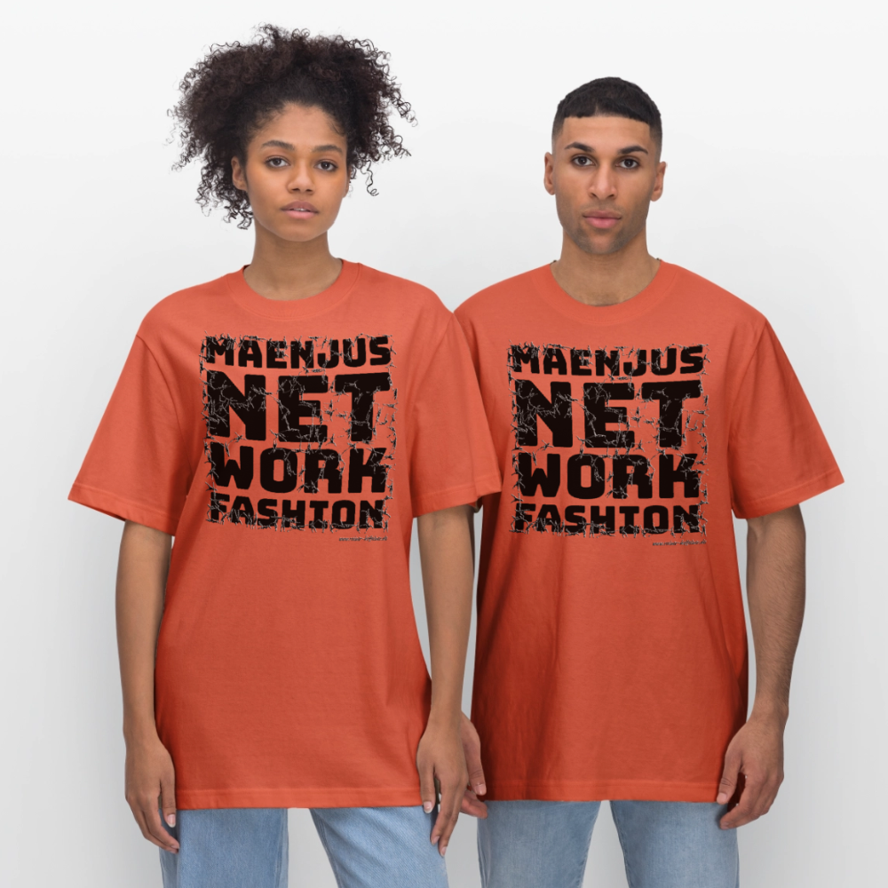 Unisex Bio-T-Shirt mit MAENJUS NETWORK FASHION PRINT - Hellrot