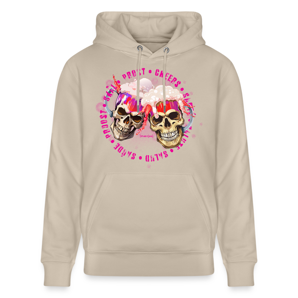 Unisex Bio-Hoodie mit OKTOBERFEST SKULL GIRL PRINT - Beige