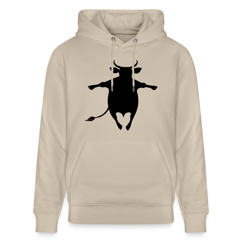Unisex Hoodie mit HAPPY COW PRINT - Beige