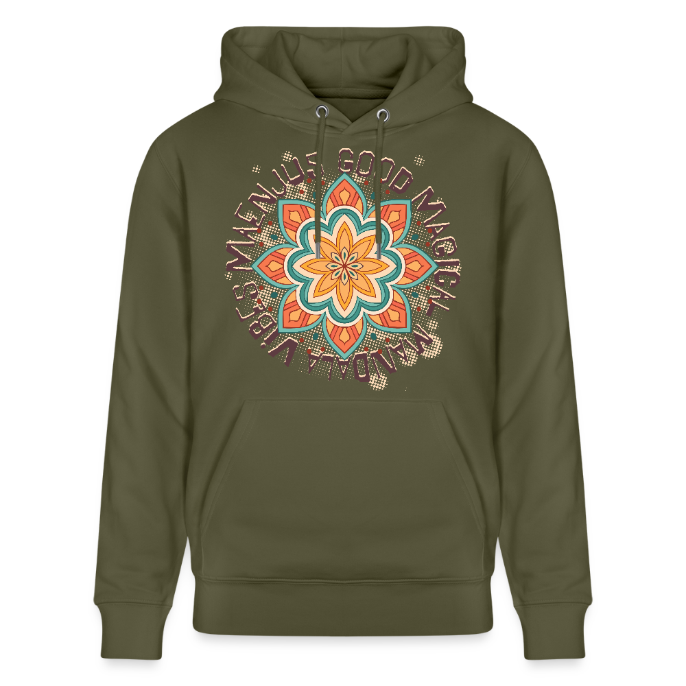 Unisex Bio-Hoodie mit MANDALA VIBES PRINT - Khaki Grün