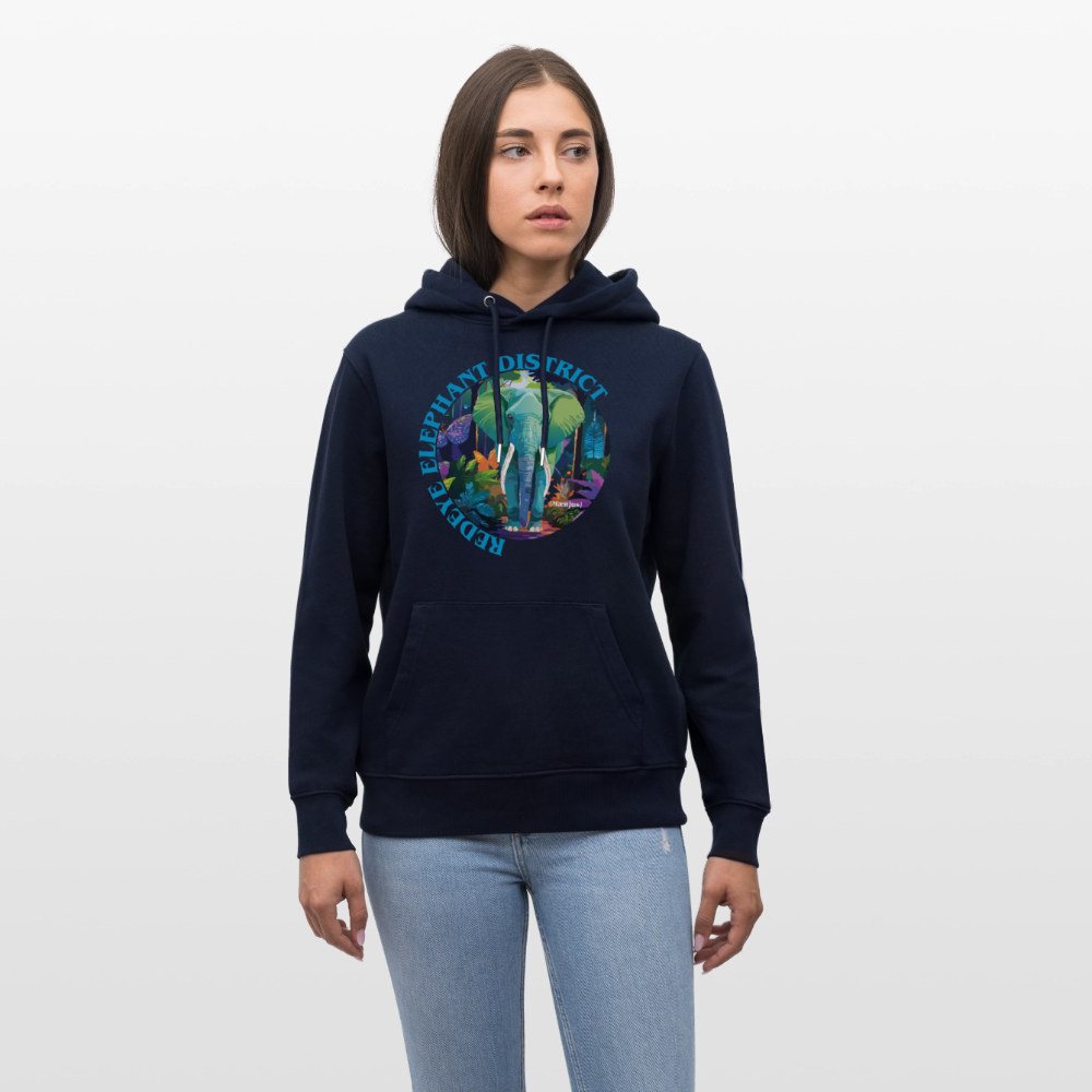 Unisex Bio-Hoodie mit REDEYE ELEPHANT DISTRICT PRINT - Navy