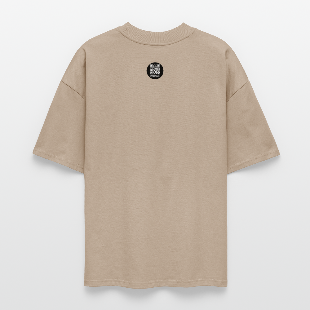 Oversized Unisex Bio T-Shirt mit MANDALA VIBES PRINT - Steingrau