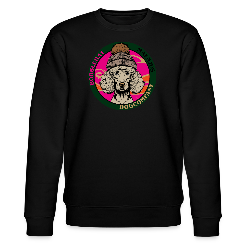 Unisex Bio-Sweatshirt mit BOBBLEHAT DOGCOMPANY PRINT - Schwarz