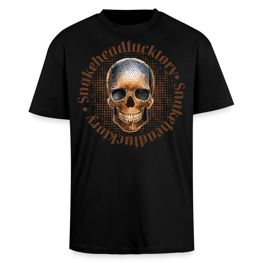 Heavy Oversize T-Shirt mit SNAKEHEAD SKULL PRINT - Schwarz