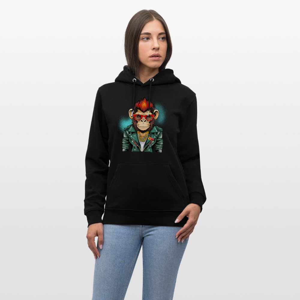 Unisex Hoodie mit MONKEY PRINT - Schwarz
