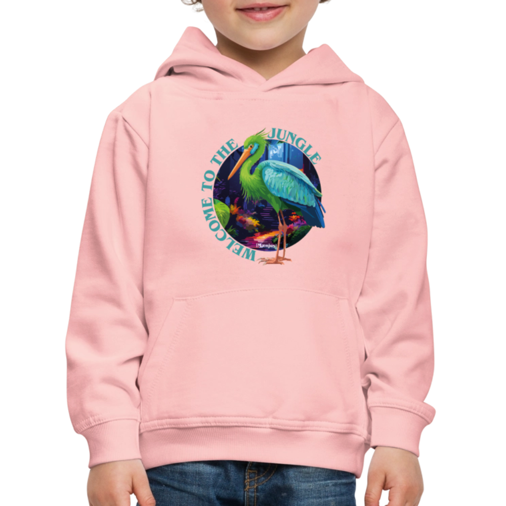 MNJS KIDS Premium Hoodie mit WELCOME TO THE JUNGLE PRINT - Kristallrosa