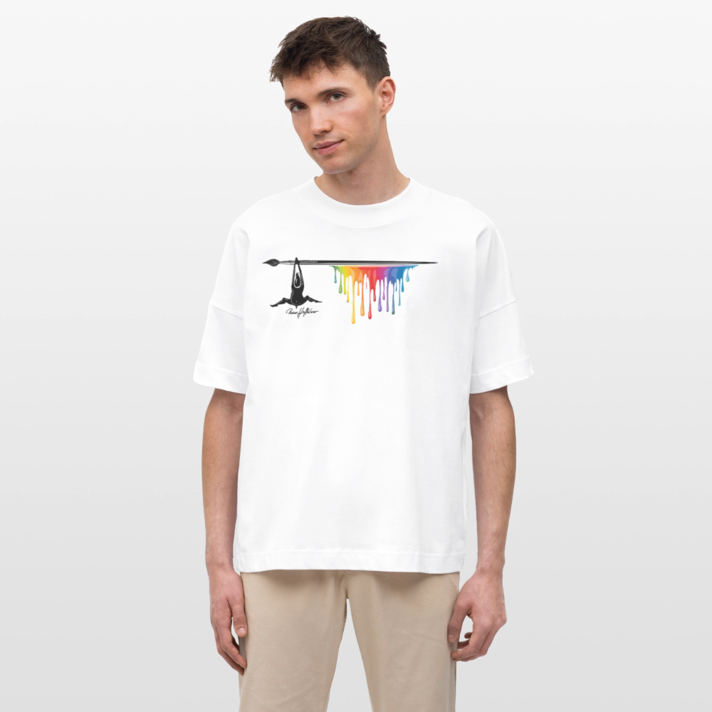 Oversized Unisex T-Shirt mit MÄNNLE PRINT - Weiß