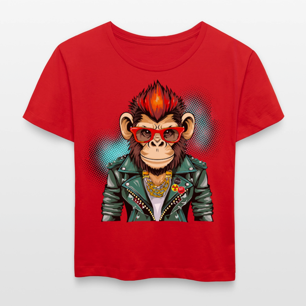Frauen T-Shirt mit MONKEYPRINT - Rot