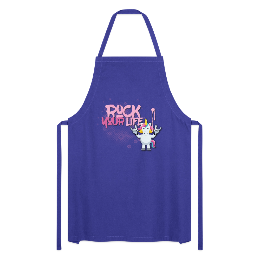 Kochschürze mit ROCK YOUR LIFE PRINT - Royalblau