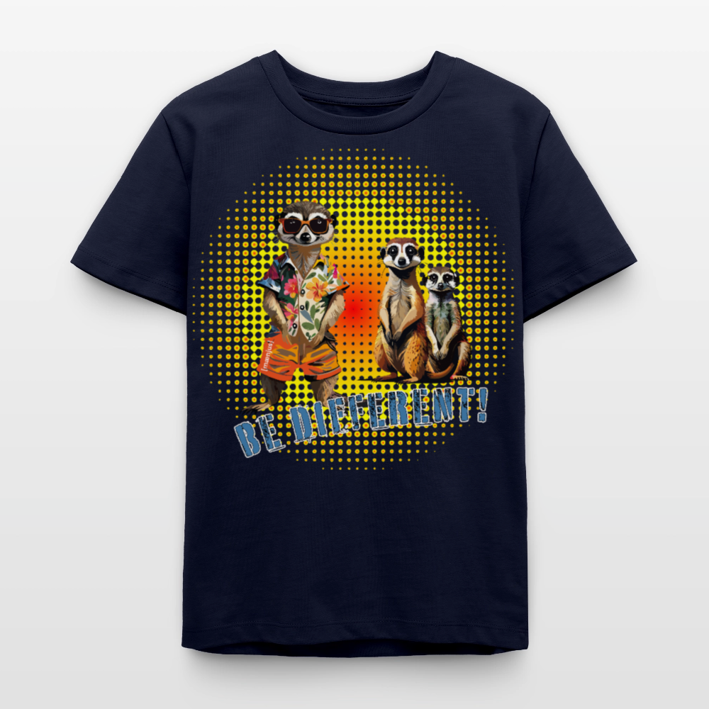 MNJS TEENS Bio T-Shirt mit BE DIFFERENT PRINT - Navy