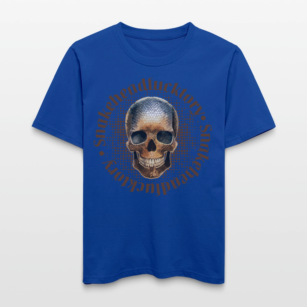 Relaxed Fit Unisex Bio-T-Shirt mit  SNAKEHEAD SKULL PRINT Vorderseite - Dunkelblau