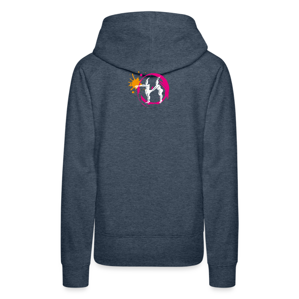 Frauen Premium Hoodie mit ES ESKALIERT EH PRINT - Jeansblau