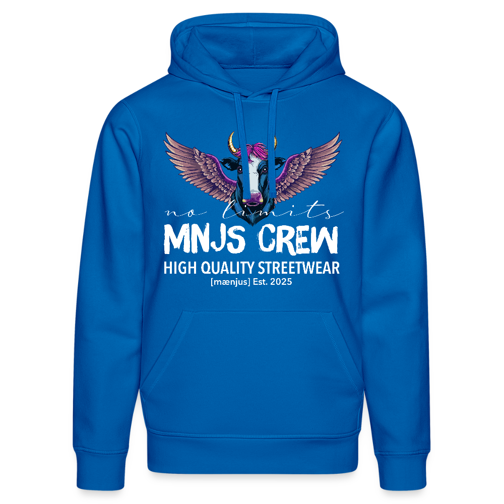 Unisex Bio-Hoodie mit MNJS CREW no limits PRINT - Königsblau