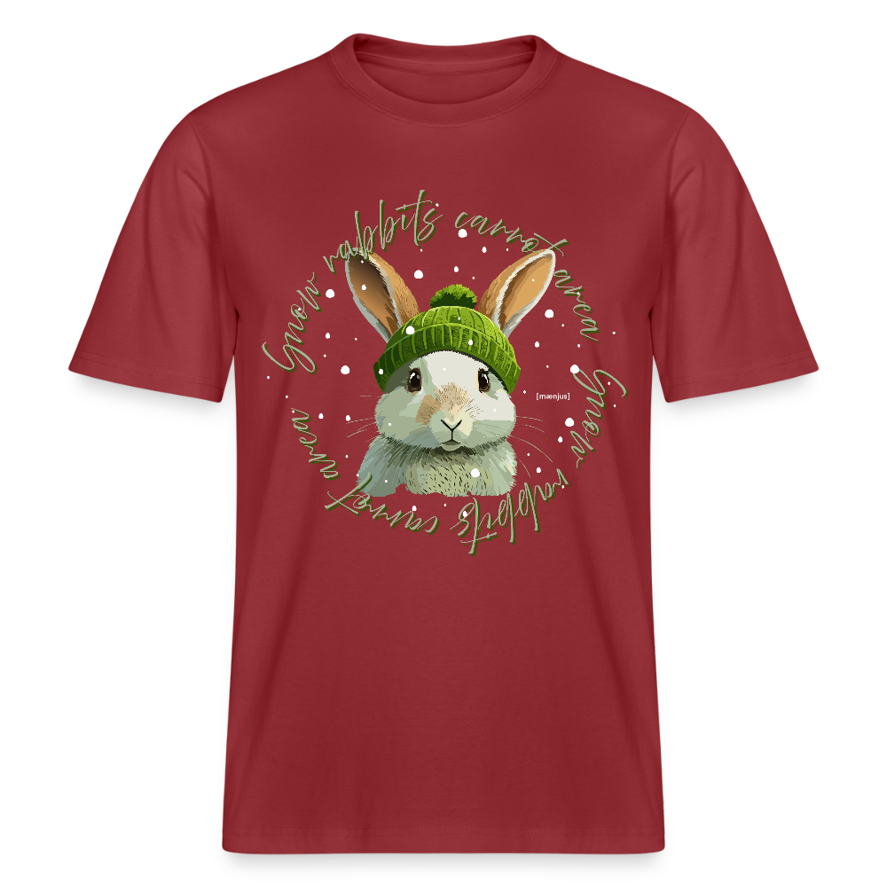 Unisex Bio-T-Shirt mit SNOW RABBITS CARROT AREA PRINT - Erdrot