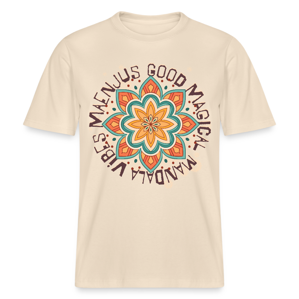Unisex Bio-T-Shirt mit MANDALA VIBES PRINT - Weißgrau