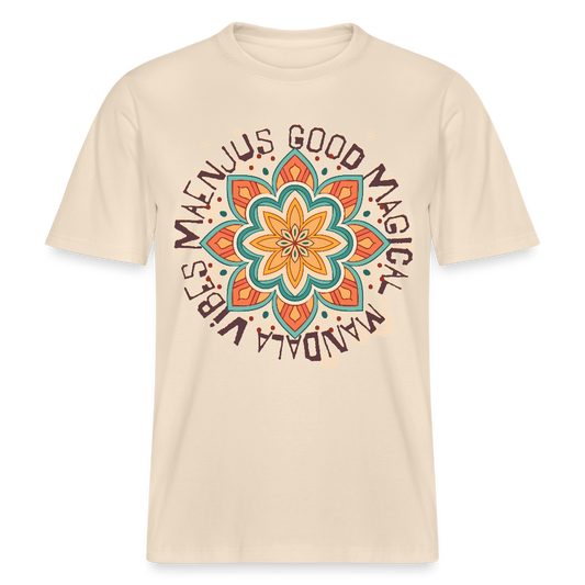 Unisex Bio-T-Shirt mit MANDALA VIBES PRINT - Weißgrau