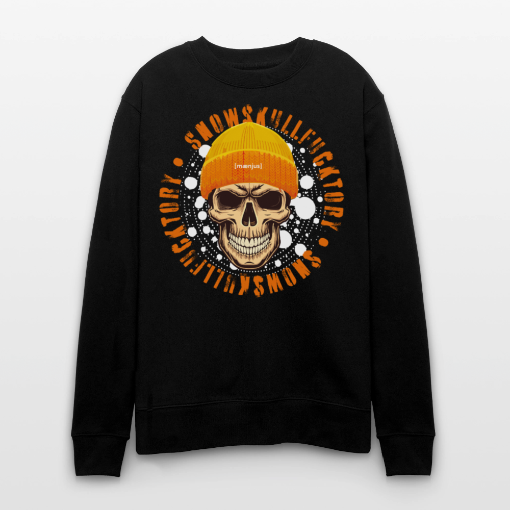 Unisex Bio-Sweatshirt mit SNOWSKULL FUCKTORY PRINT - Schwarz