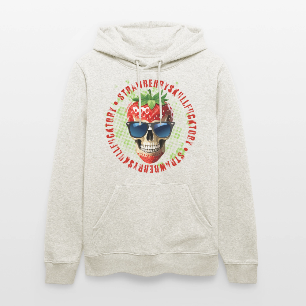 Unisex Hoodie mit STRAWBERRY SKULL PRINT - Beige meliert