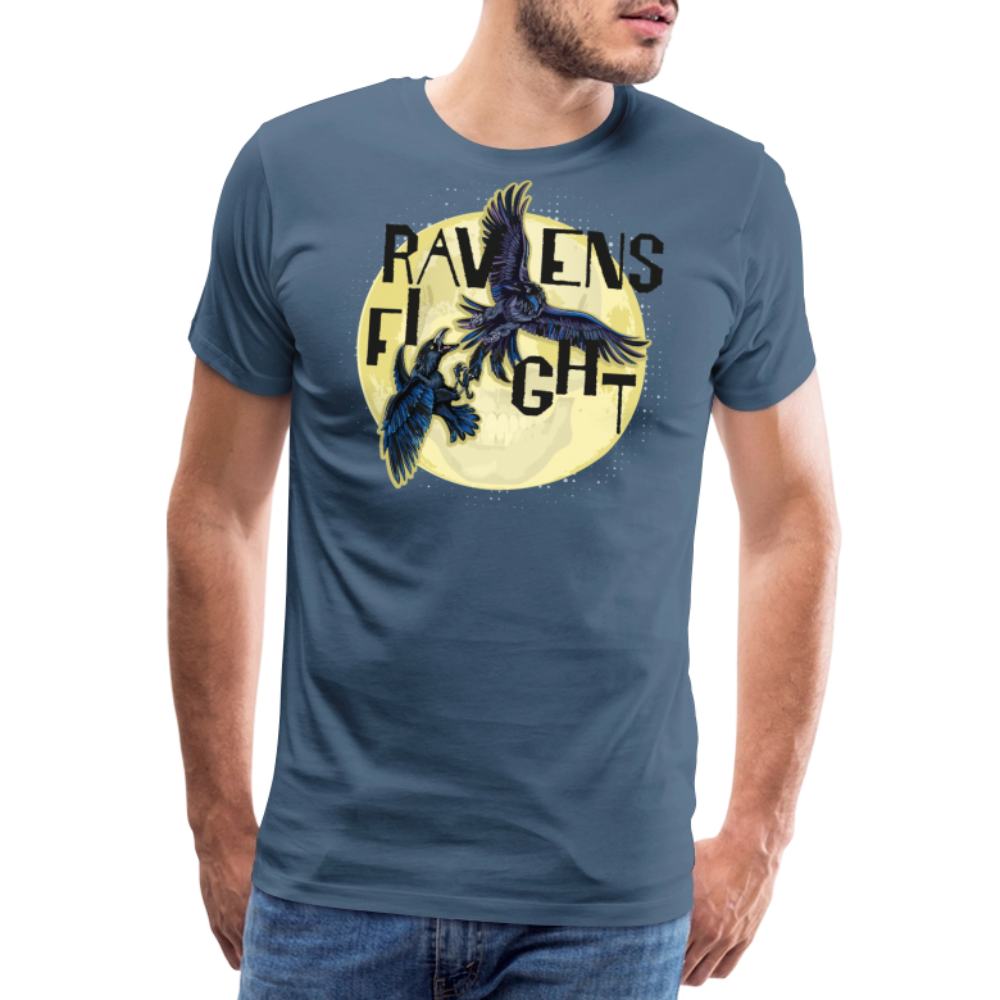 Männer Premium T-Shirt mit RAVENS FIGHT PRINT - Blaugrau