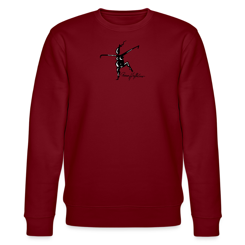 Unisex Bio-Sweatshirt mit TUSCHEWEIBCHEN PRINT - Burgunderrot