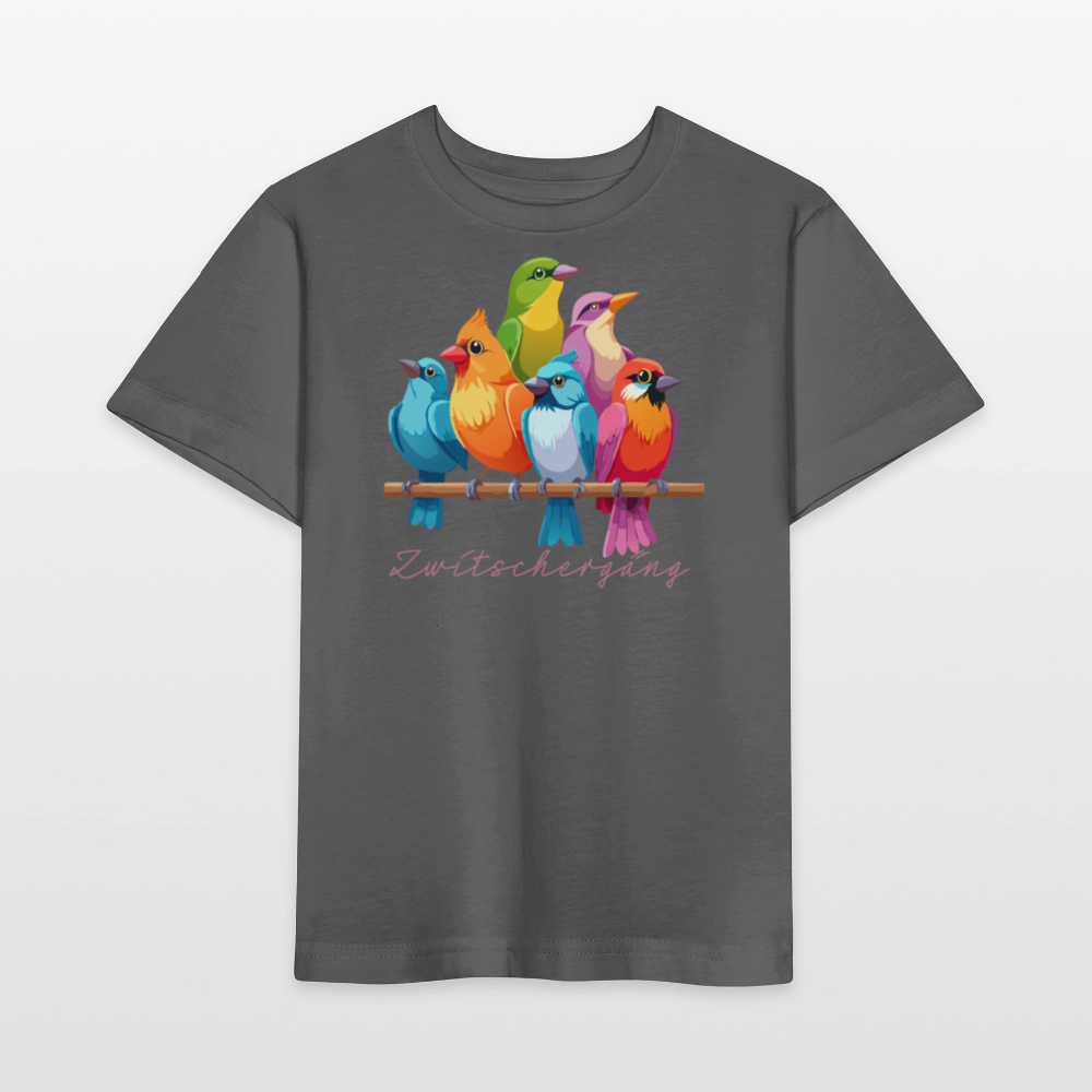 Kinder T-Shirt MINI mit Zwitschergäng Print - Anthrazit