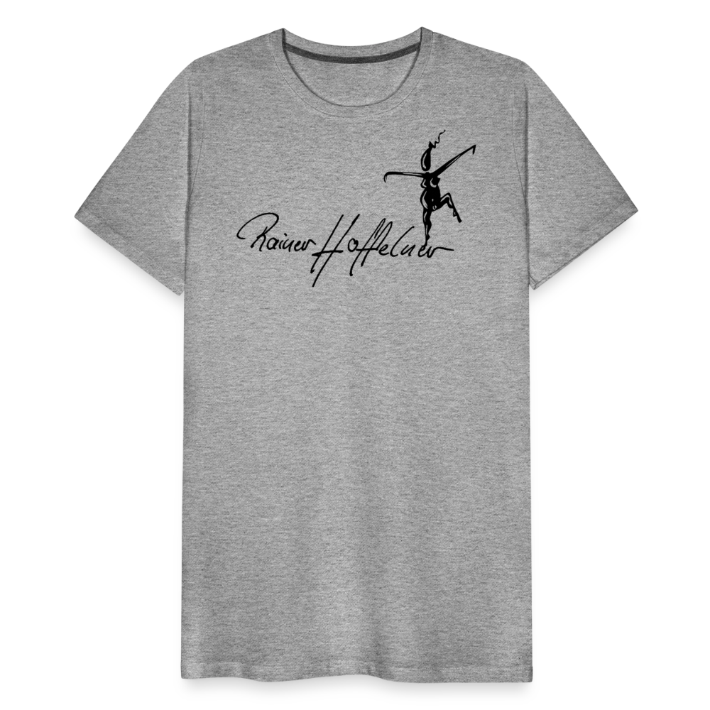 Männer Premium T-Shirt mit TUSCHEWEIBCHEN PRINT - Grau meliert