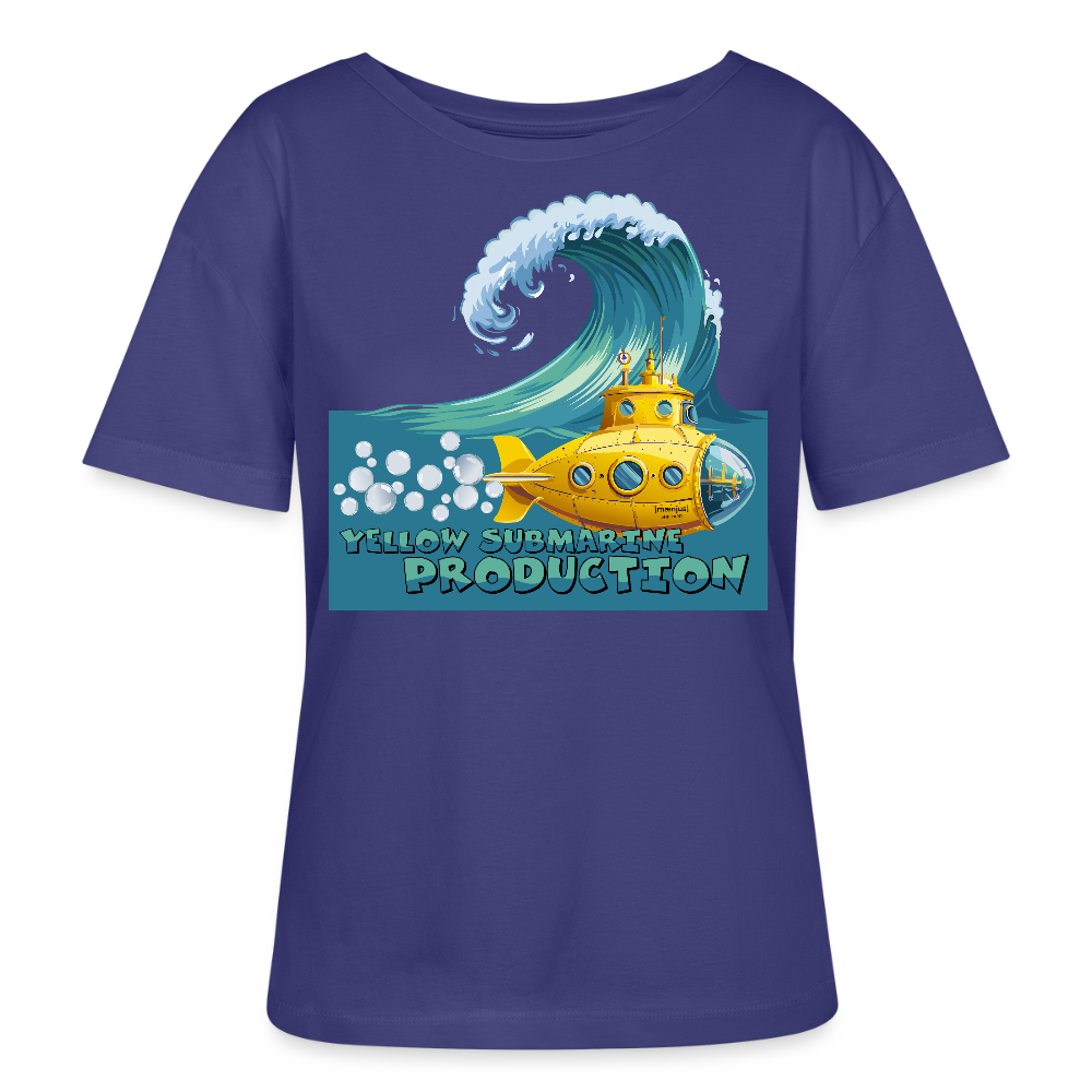 Relaxed Rundhals Frauen Bio-T-Shirt mit YELLOW SUBMARINE PRODUCTION PRINT - Dämmerung