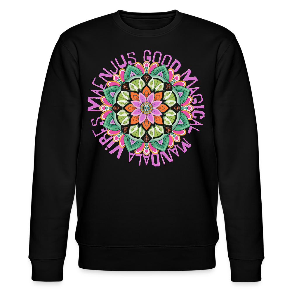 Unisex Bio-Sweatshirt mit MANDALA VIBES PRINT - Schwarz