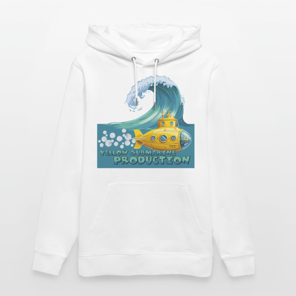 Unisex Bio-Hoodie mit YELLOW SUBMARINE PRODUCTION PRINT - Weiß