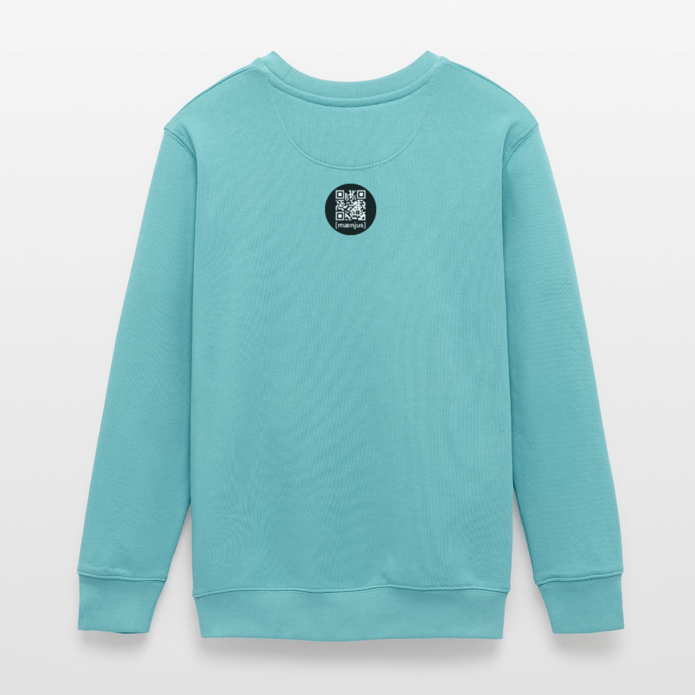 MNJS TEENS Bio Sweatshirt mit DEEP FOREST GREEN TIGERRABBIT PRINT - Pastelltürkis