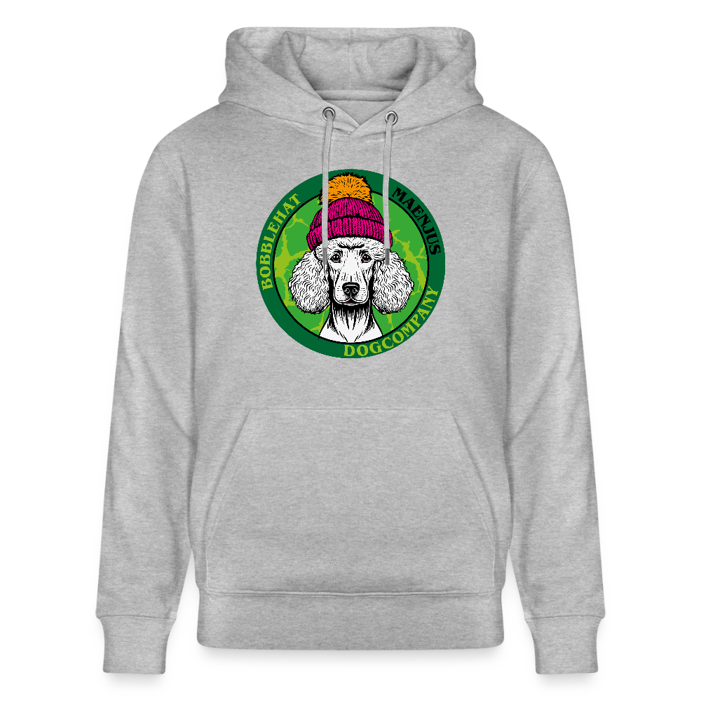 SUnisex Bio-Hoodie mit BOBBLEHAT DOGCOMPANY PRINT - Grau meliert