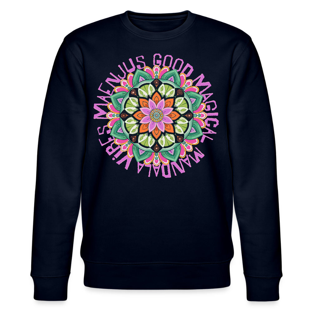 Unisex Bio-Sweatshirt mit MANDALA VIBES PRINT - Navy