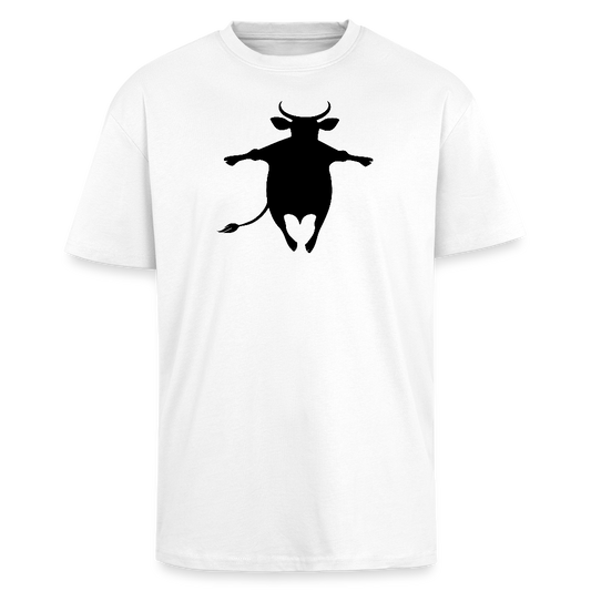 Heavy Oversize T-Shirt mit HAPPY COW PRINT - Weiß