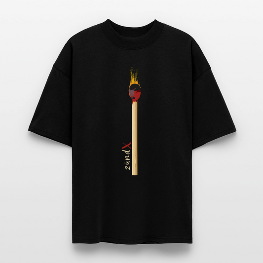 Oversized Unisex T-Shirt mit ZÜNDX PRINT - Schwarz