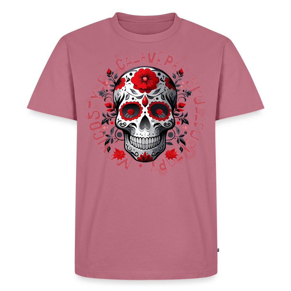 Männer Premium T-Shirt mit CALAVERAS SKULL PRINT - Mauve
