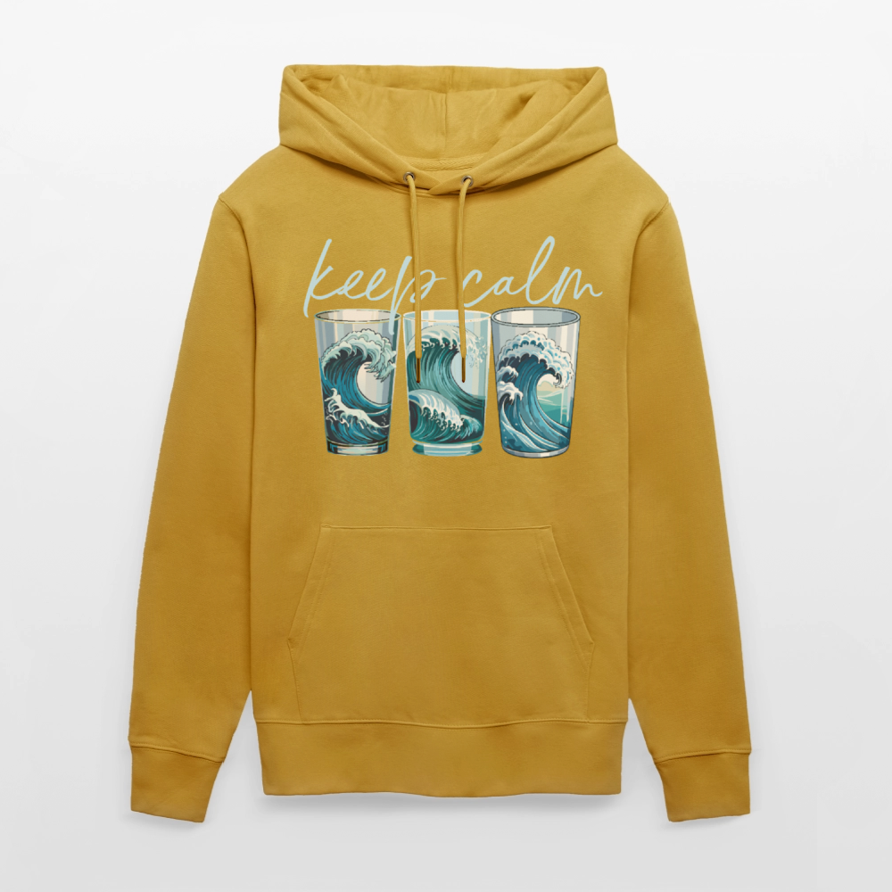 Unisex Bio-Hoodie mit KEEP CALM PRINT - Ocker
