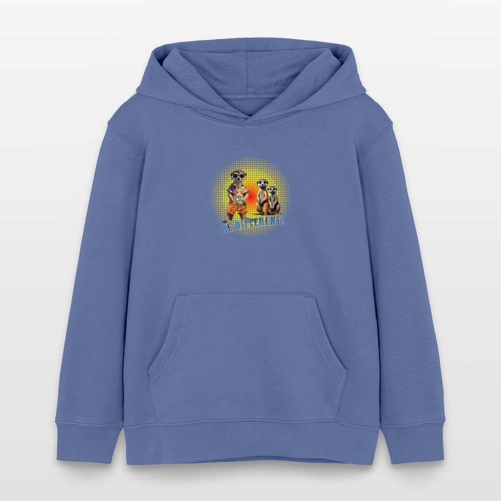 MNJS KIDS Bio-Hoodie mit BE DIFFERENT PRINT - Blau