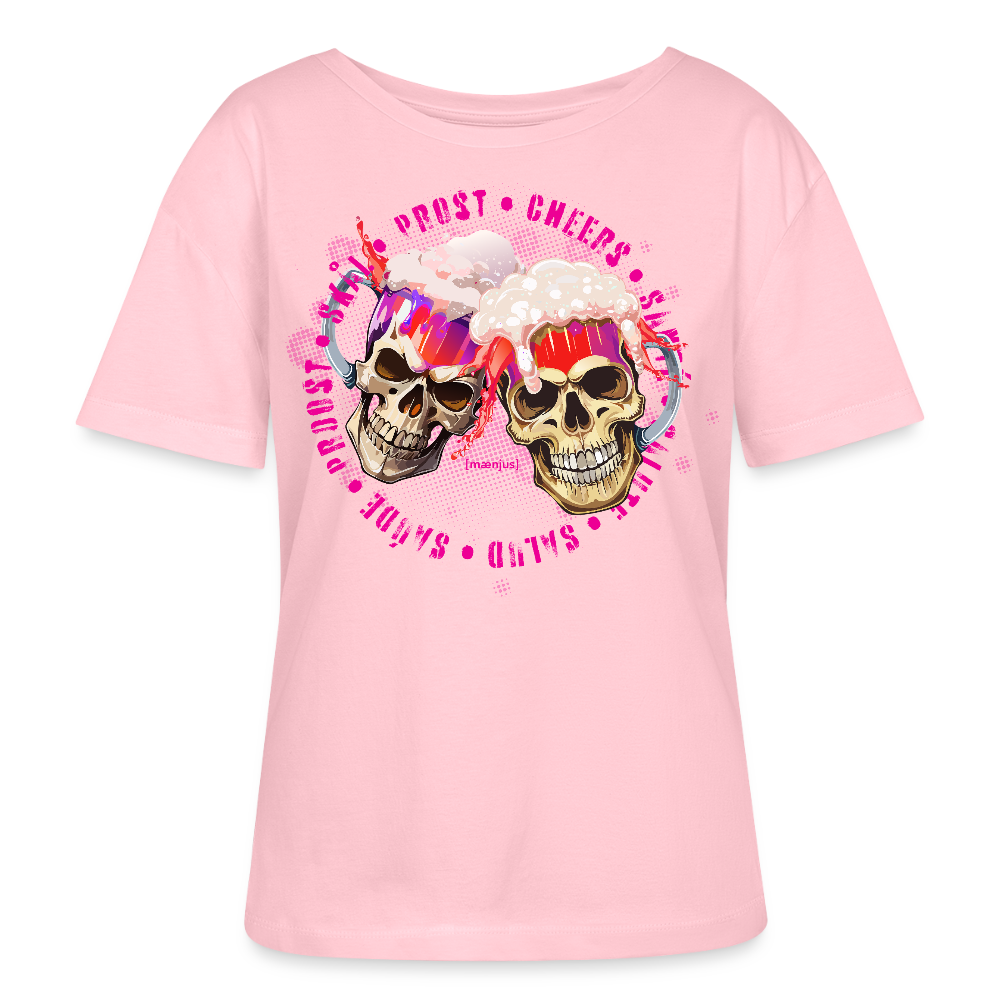 Frauen T-Shirt mit OKTOBERFEST SKULL GIRL PRINT - Hellrosa