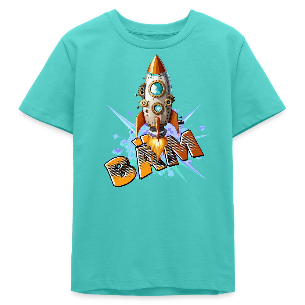 MNJS TEENS Bio T-Shirt mit BÄM PRINT - Poolblau