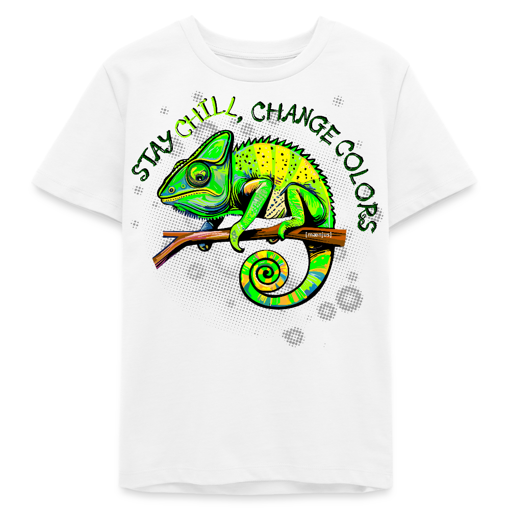 MNJS TEENS Bio T-Shirt mit CAMAELEON PRINT - Weiß